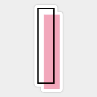 I Letter Initial Monogram Stylish Chic Minimal Linear Pink Girly Sticker